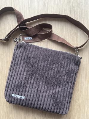 Preview: "Flickenwerk II quer" - Leder - CREME - BRAUN - ROT