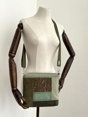 "Flickenwerk II/6 quer" - SALBEI - LIND - OLIVGRÜN