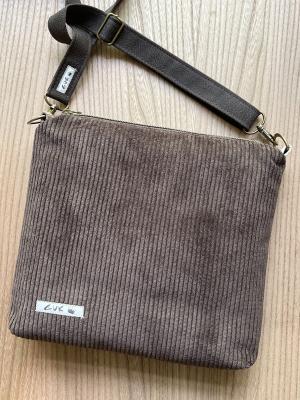 Preview: "Flickenwerk II/6 quer" - Leder - BRAUN - CREME