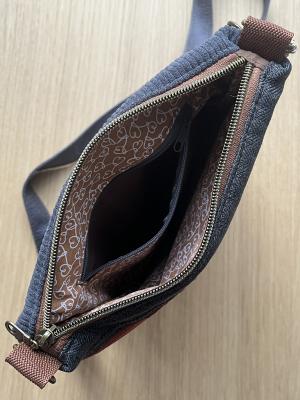 "Flickenwerk II mit Tasche" - GRAU - BRAUN - TERRACOTTA