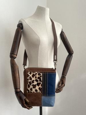 "Flickenwerk II/7" (braun-schwarz-jeans) - LEOPARD