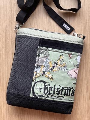 Preview: "Flickenwerk II/5" (schwarz-mint) - A GHASTLIE CHRISTMAS - Designerstoff von Alexander Henry