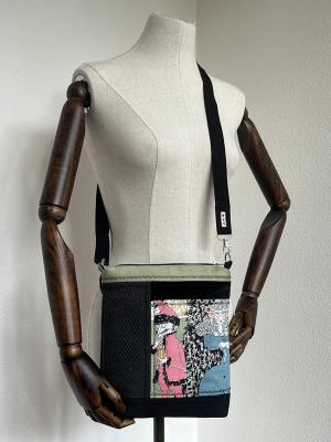 "Flickenwerk II/5" (schwarz - mint) - A GHASTLIE CHRISTMAS - Designerstoff von Alexander Henry