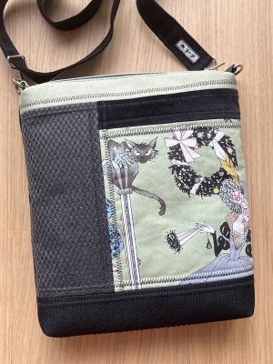 Preview: "Flickenwerk II/5" (schwarz-mint) - A GHASTLIE CHRISTMAS - Designerstoff von Alexander Henry