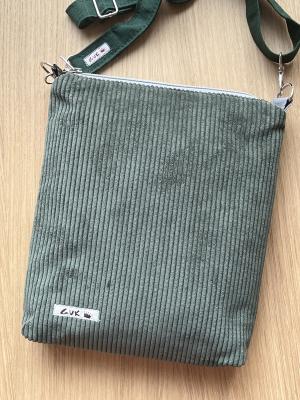 Preview: "Flickenwerk II/5" (grün - braun - rot - braun - beige) - WEIHNACHTSDACKEL