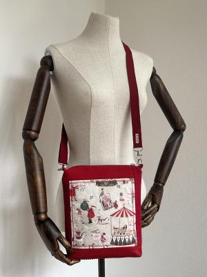 "Flickenwerk II/5" (rot) - WEIHNACHTSSPIELZEUGLADEN - Designerstoff von Acufactum