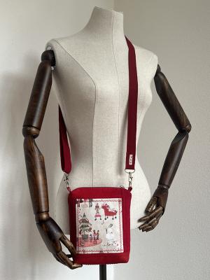 "Flickenwerk I/5" (rot) - WEIHNACHTSSPIELZEUGLADEN - Designerstoff von Acufactum