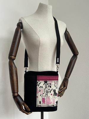 "Flickenwerk II/5" (schwarz-pink) - KATZEN