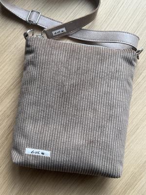 "Flickenwerk II/5" (beige-braun) - SCHAFE - Handgewebte Schafwolle