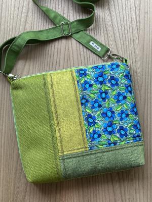 Preview: "Flickenwerk II/4 quer" (kiwi - lime) - BLUMEN