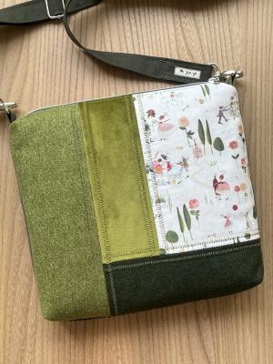 Preview: "Flickenwerk II/4 quer" (oliv - khaki) - MÄRCHENZAUBER (acufactum-Design)