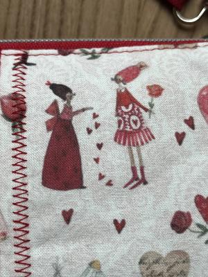 Preview: "Flickenwerk II/4" (rot) - LIEBE (acufactum-Design)