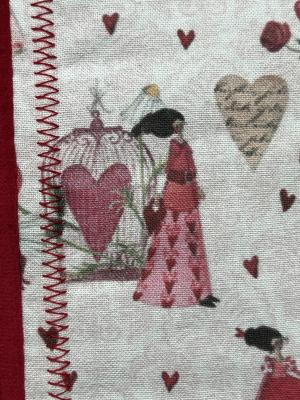 "Flickenwerk II/4" (rot) - LIEBE (acufactum-Design)