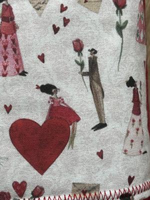"Flickenwerk II/4" (rot) - LIEBE (acufactum-Design)