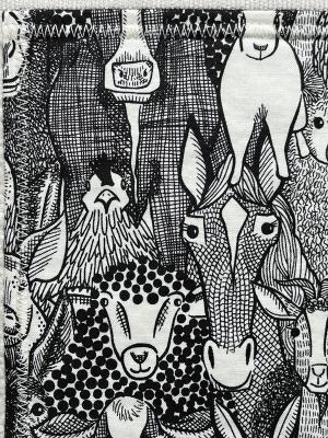 Preview: "Flickenwerk II/5" (creme - schwarz) - TIERE