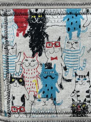 Preview: "Flickenwerk II/5 quer" (beige) - KATZEN