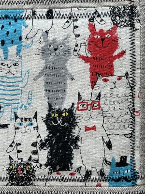 Preview: "Flickenwerk II/5 quer" (beige) - KATZEN
