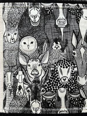 Preview: "Flickenwerk II/5" (schwarz-creme) - TIERE