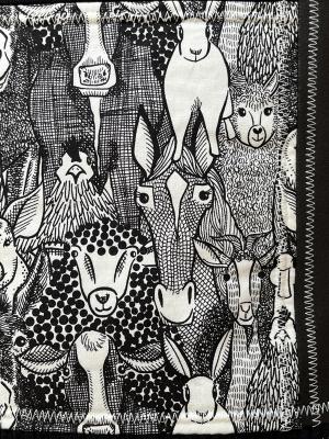 Preview: "Flickenwerk II/5" (schwarz-creme) - TIERE