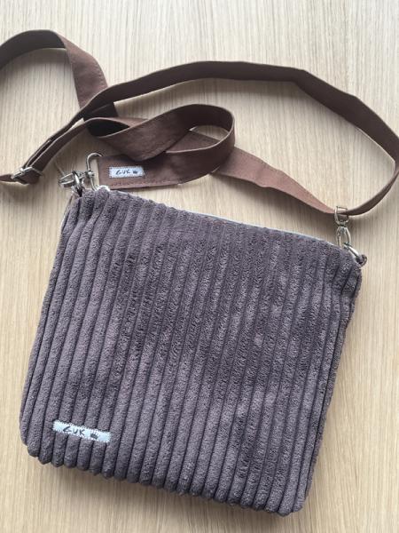 "Flickenwerk II quer" - Leder - CREME - BRAUN - ROT