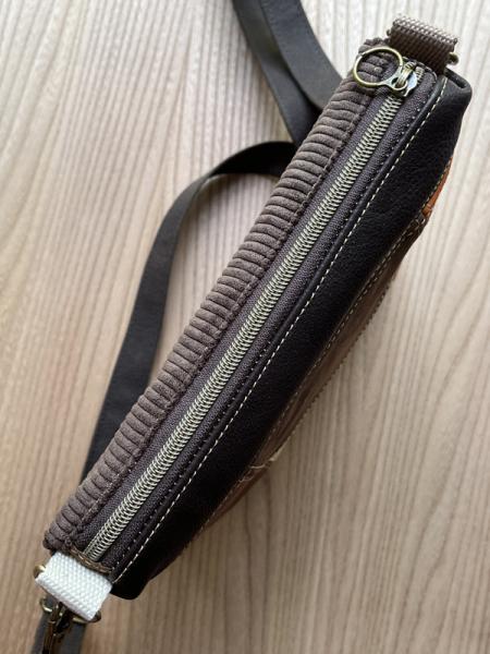 "Flickenwerk II/6 quer" - Leder - BRAUN - CREME