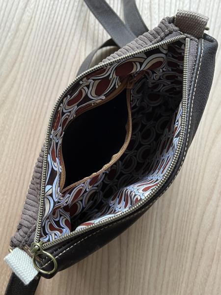 "Flickenwerk II/6 quer" - Leder - BRAUN - CREME