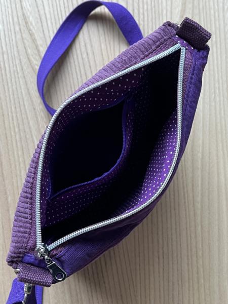 "Flickenwerk II quer mit Tasche" - LILA - FLIEDER