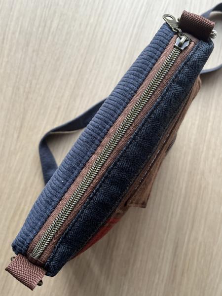 "Flickenwerk II mit Tasche" - GRAU - BRAUN - TERRACOTTA