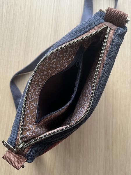 "Flickenwerk II mit Tasche" - GRAU - BRAUN - TERRACOTTA