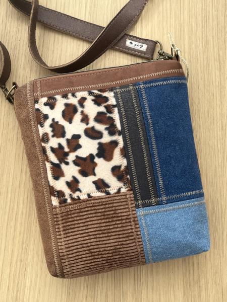 "Flickenwerk II/7" (braun-schwarz-jeans) - LEOPARD