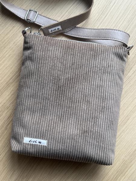 "Flickenwerk II/5" (beige-braun) - SCHAFE - Handgewebte Schafwolle