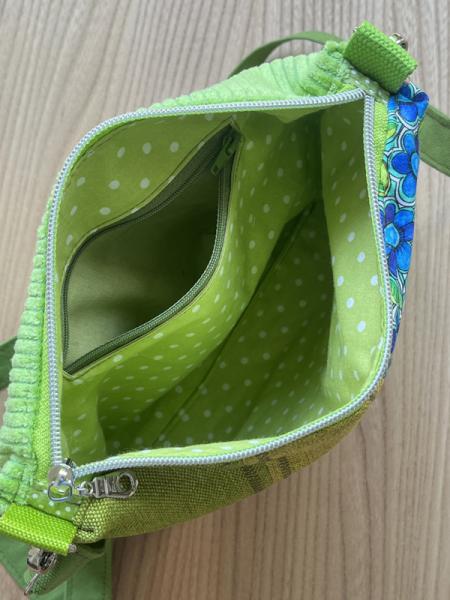 "Flickenwerk II/4 quer" (kiwi - lime) - BLUMEN