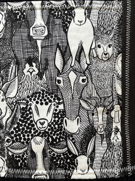 "Flickenwerk II/5" (schwarz-creme) - TIERE