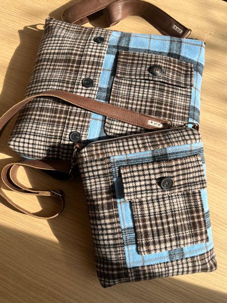 Zwei Taschen aus dem Hemd einer Kundin